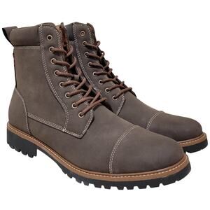 Levi's Men Wyatt Cap Toe Work Combat Boots Size US 11M Dark Brown Faux Leather